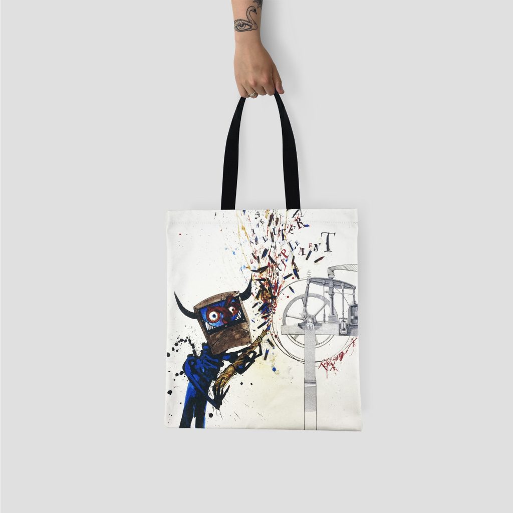 Front print of a stunning digitally printed tote bag for museums and cultural attractions