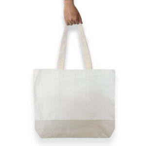 Contrast Organic Large Tote Bag – Natural Handles & Lining – 308gsm