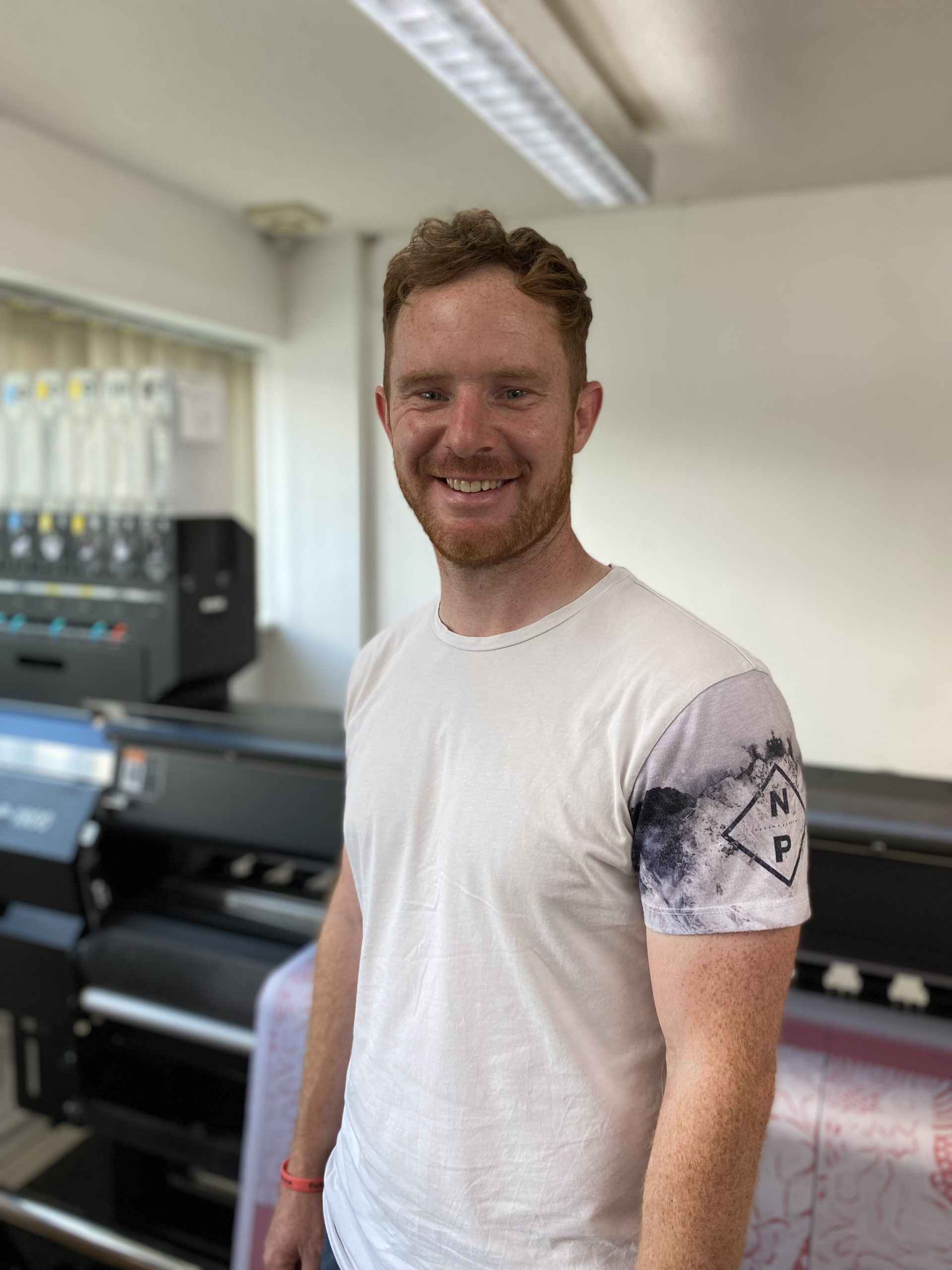 Rick in the digital print room