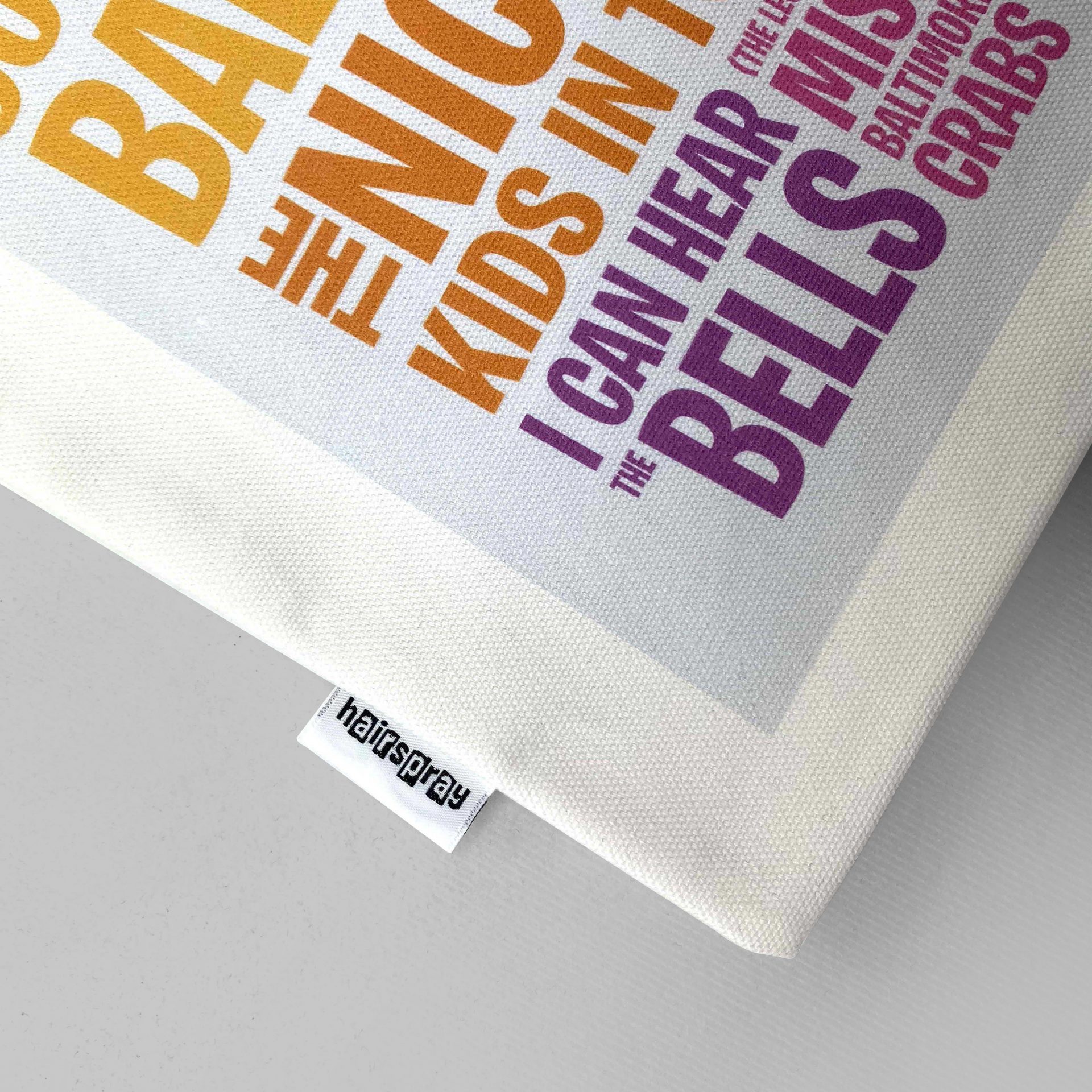Branded woven labels in tote bags by Paul Bristow