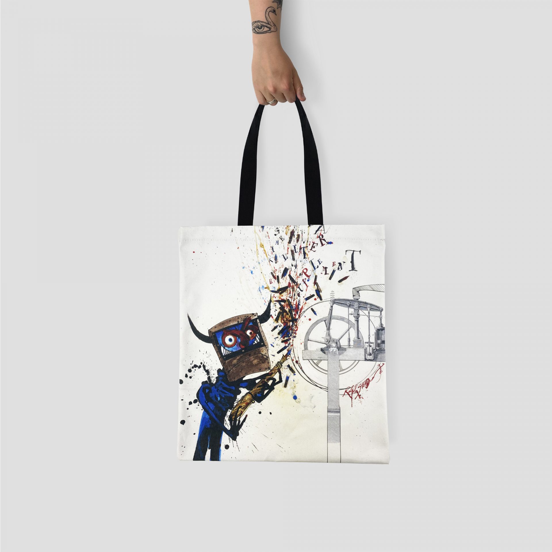 Front print of a stunning digitally printed tote bag for museums and cultural attractions