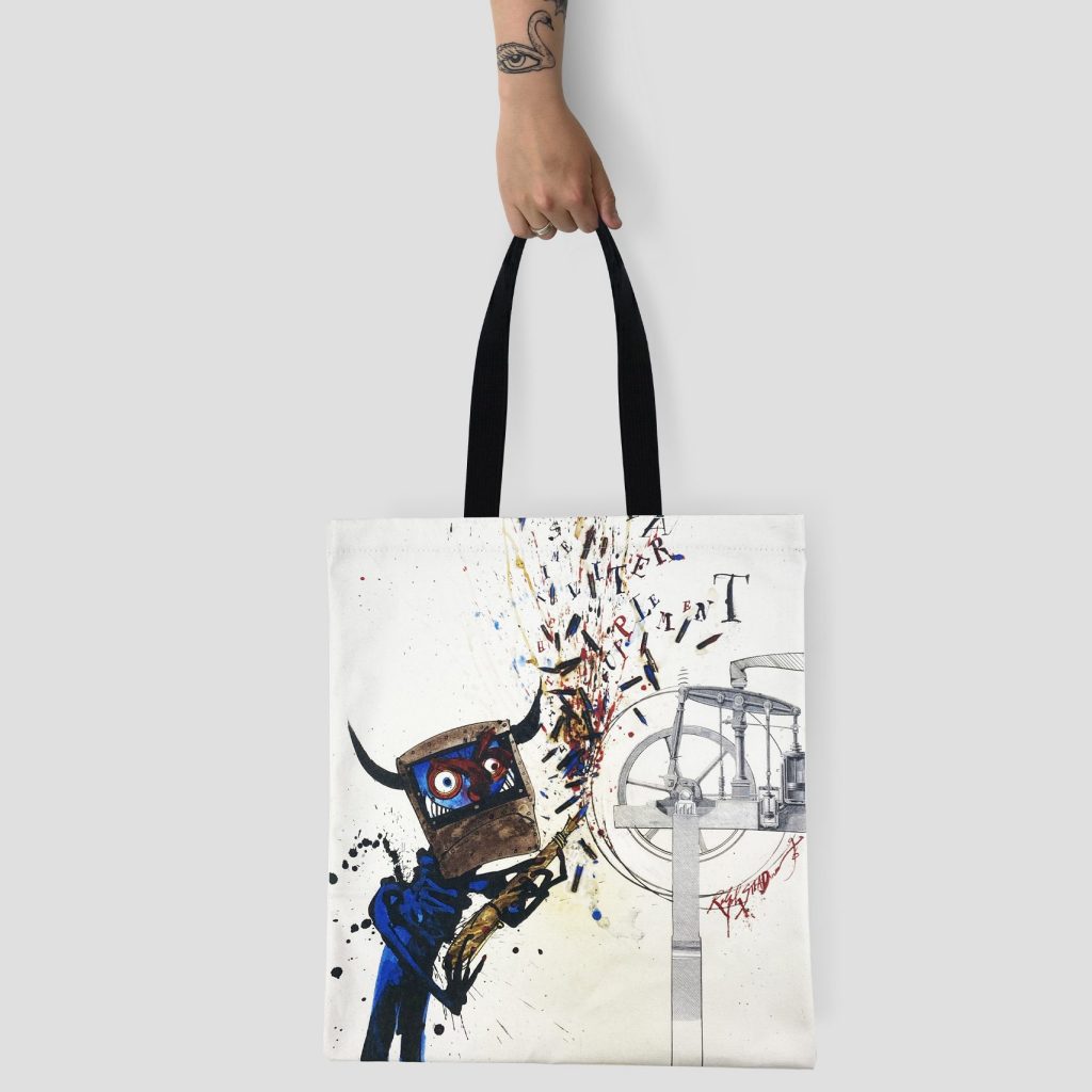 Front print of a stunning digitally printed tote bag for museums and cultural attractions