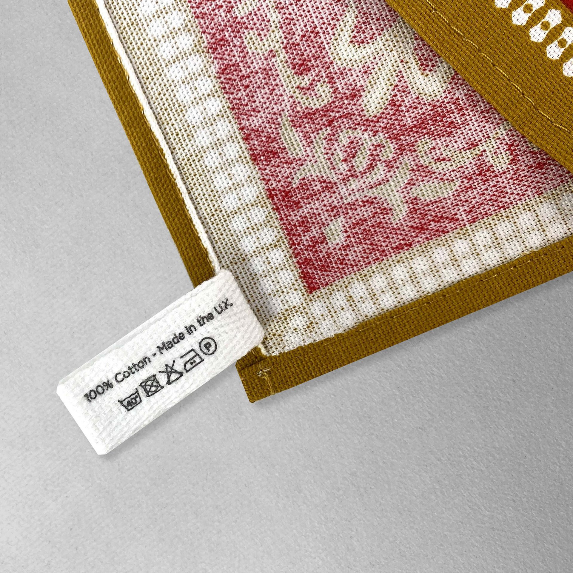 Historic Royal Palaces screen printed tea towel with customised loop