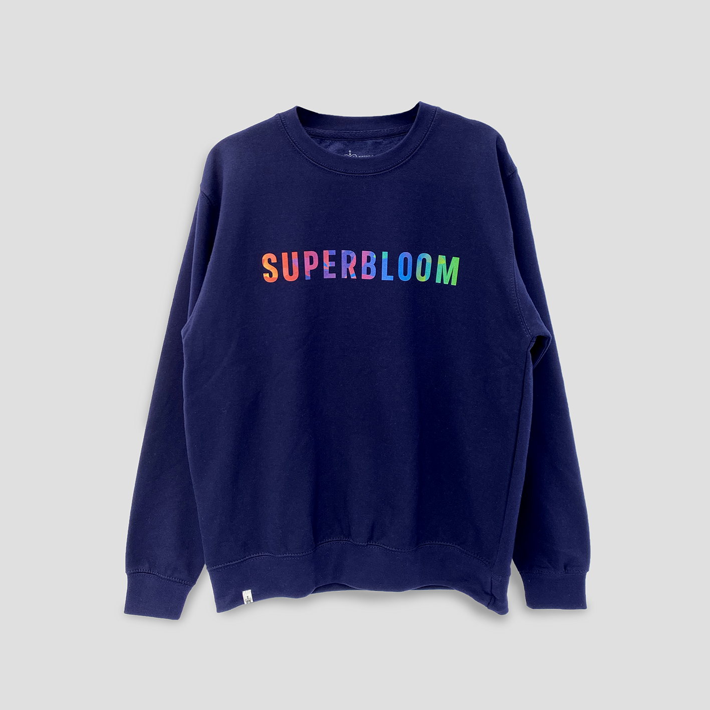 2 DTG Apparel and clothing on a Navy Sweatshirt for the Super bloom at the tower on london